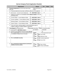 Form E-820 Service Company Permit Application Checklist - Arizona, Page 2