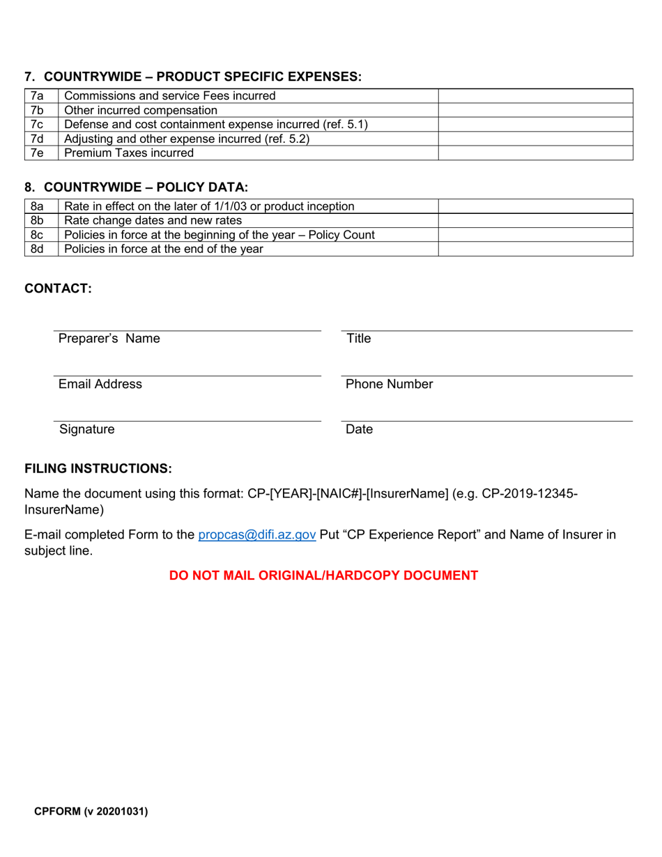 Credit Property Form - Arizona, Page 3
