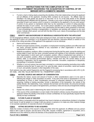 Instructions for Form A Statement Regarding the Acquisition of Control of or Merger With a Domestic Insurer - Arizona, Page 2