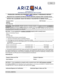 Form E-PC.350 &quot;Producer Controlled Property and Casualty Insurance Report&quot; - Arizona