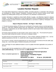 AHB Form 76-196-W Location Number Request - California