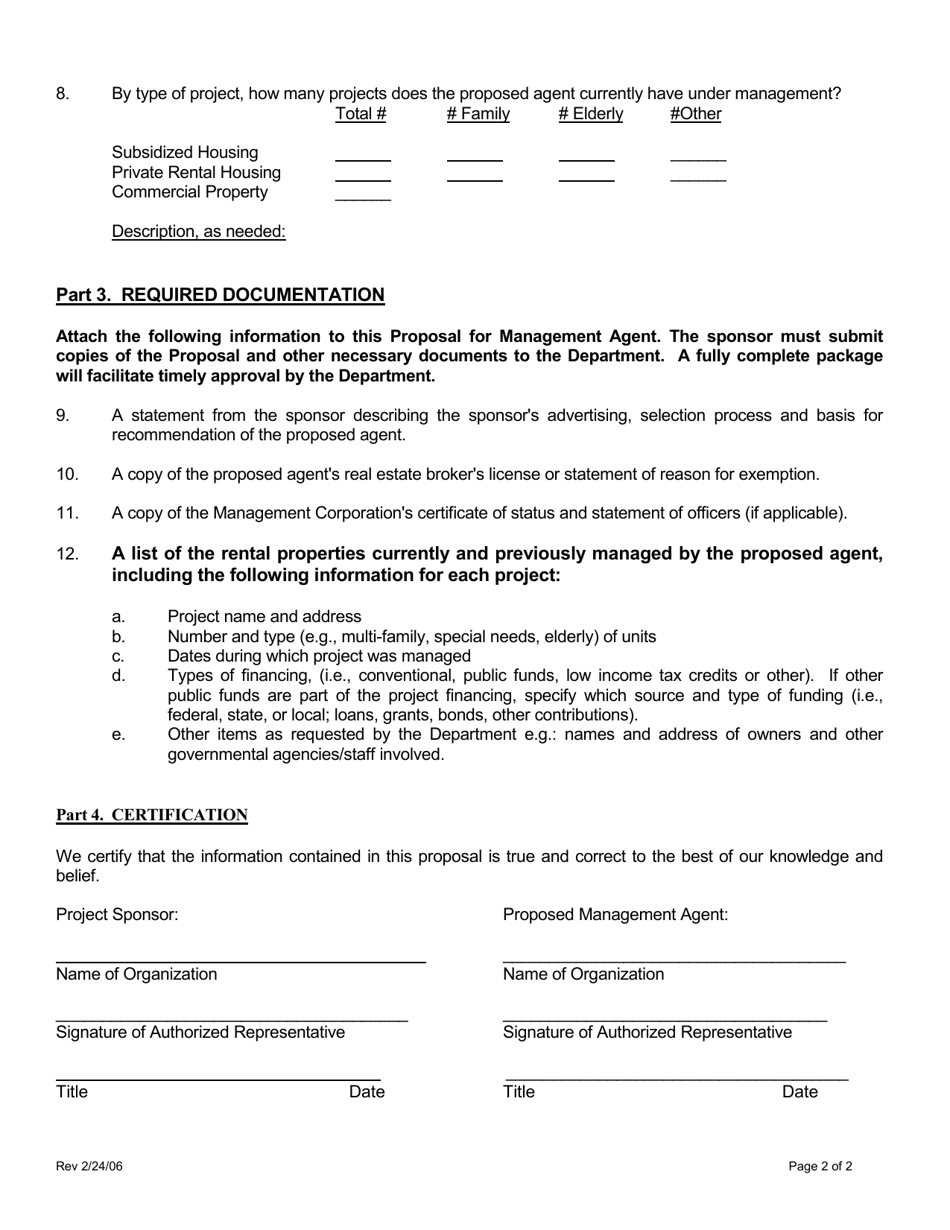 Proposal for Management Agent - California, Page 2