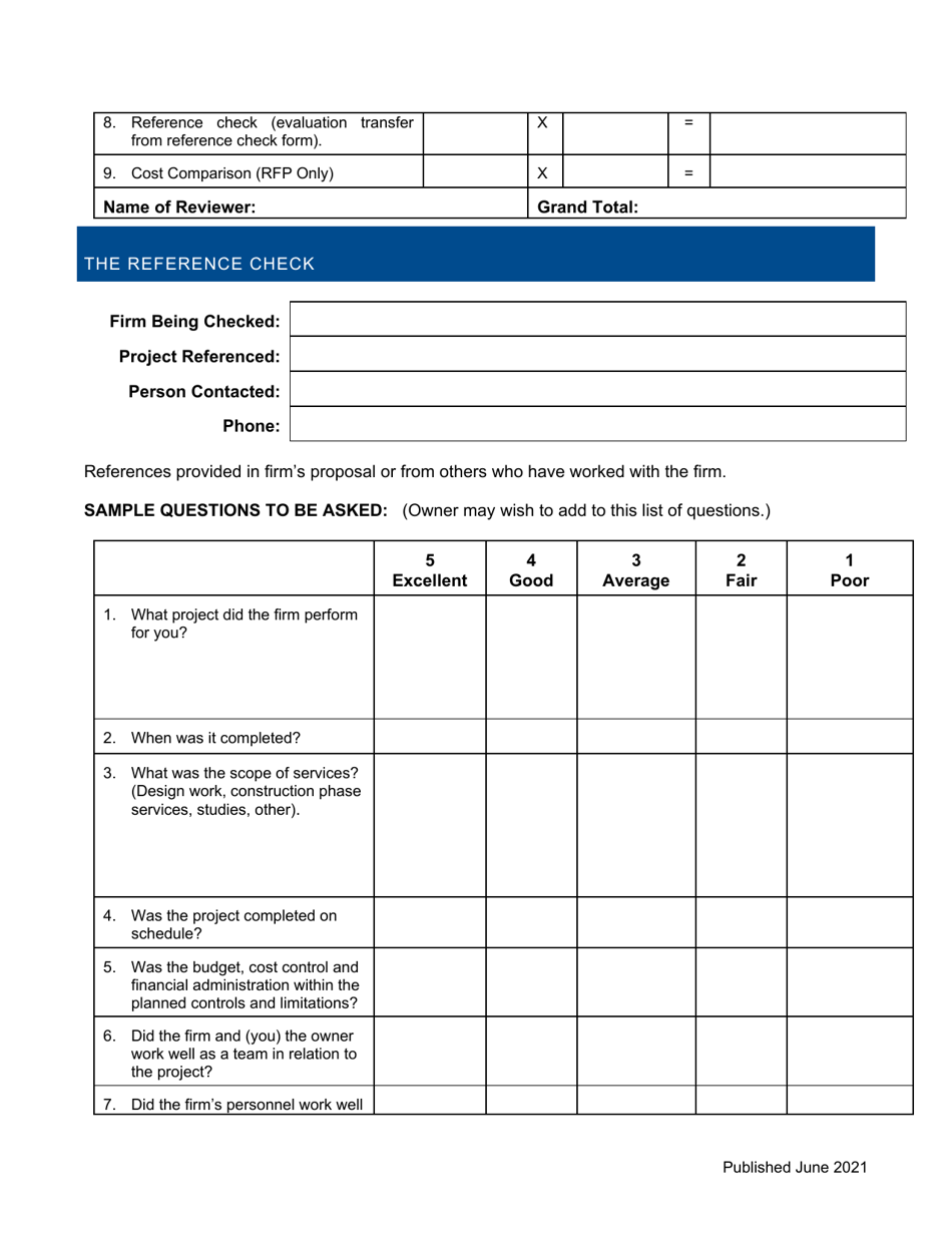 Appendix 5-8 Sample Professional Services Evaluation - California, Page 2