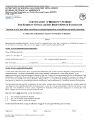 Document preview: Certification of Resident's Support for Resident-Owned or Non-profit Owned Community - California