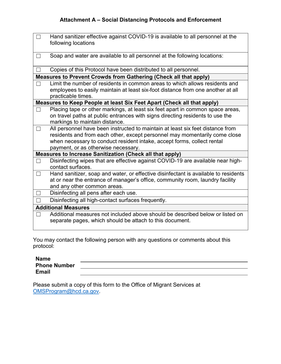 Attachment A Social Distancing Protocols and Enforcement - California, Page 3