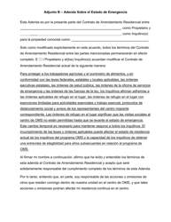 Document preview: Adjunto B Adenda Sobre El Estado De Emergencia - California (Spanish)