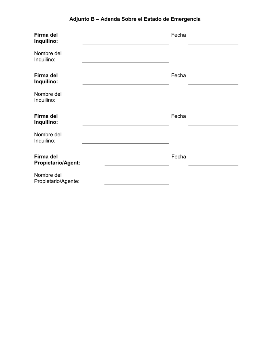 Adjunto B Adenda Sobre El Estado De Emergencia - California (Spanish), Page 2