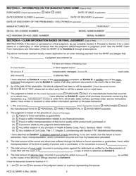 Form HCD OL MHRF-4 Manufactured Home Recovery Fund Claim Form - California, Page 2