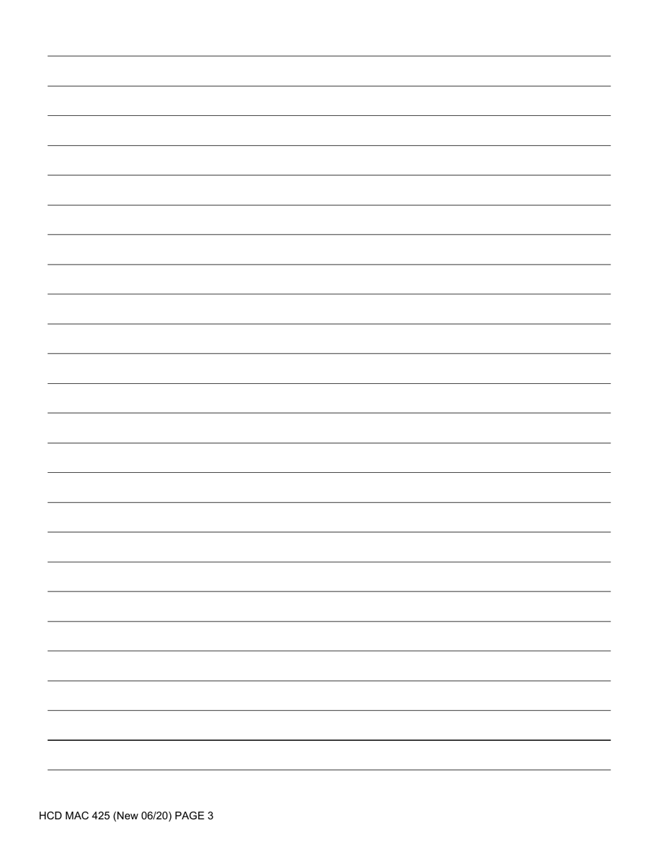 Form HCD MAC425 - Fill Out, Sign Online and Download Printable PDF ...