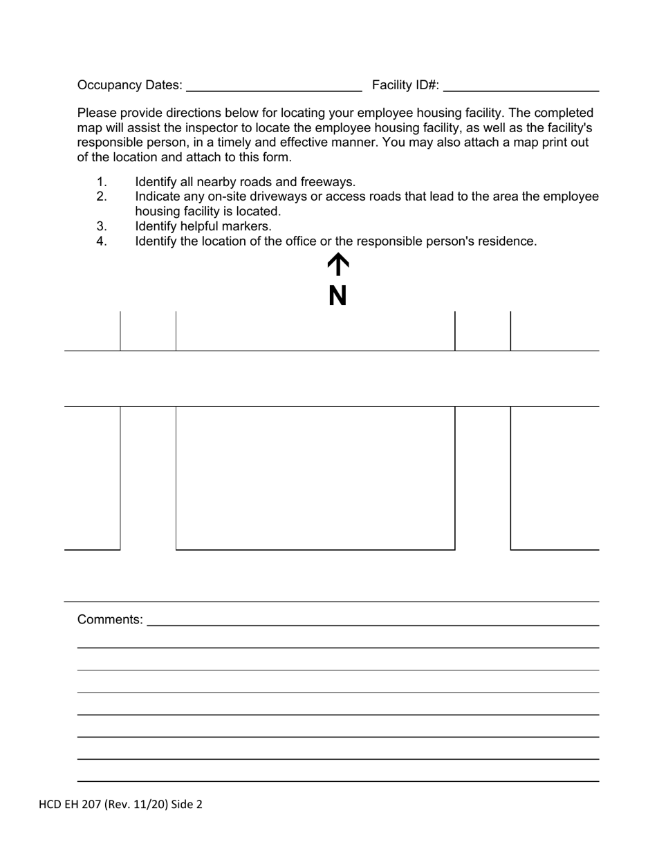 Form HCD EH207 Employee Housing Requested Inspection Date - California, Page 2
