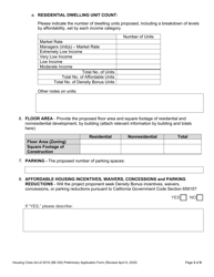 Form SB330 Preliminary Application Form - California, Page 3