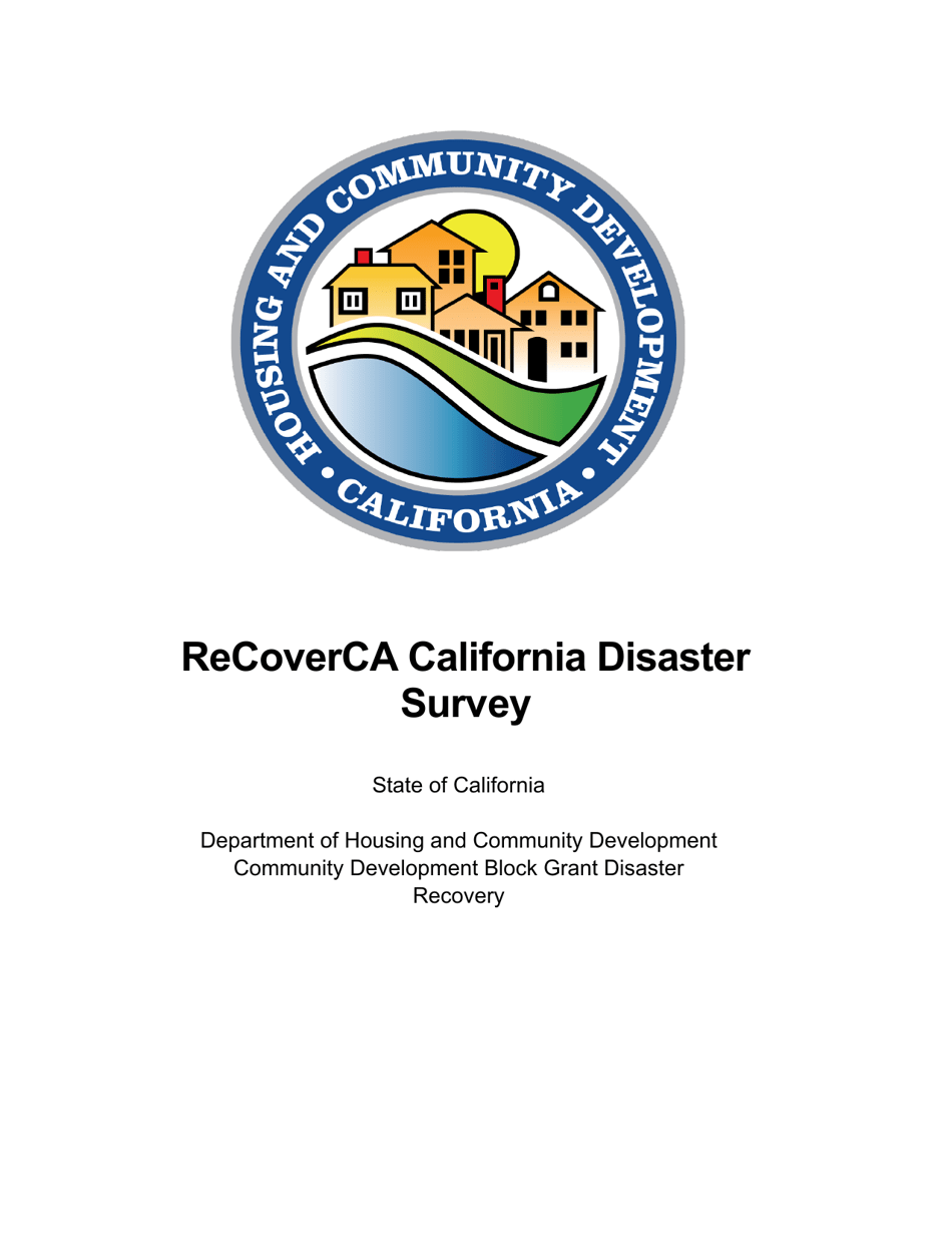 Recoverca California Disaster Survey - California, Page 1