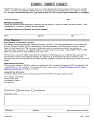 Form CALHR567 Discrimination Complaint Tracking System Access Request - California, Page 2