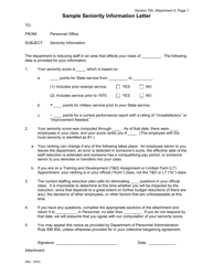Document preview: Attachment 5 Sample Seniority Information Letter - California