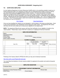 Document preview: Super Sroa Worksheet - Bargaining Unit 2 - California