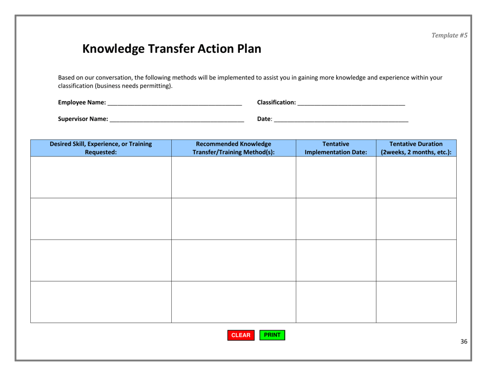 Knowledge Transfer Action Plan - California, Page 1