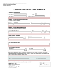 Document preview: Form PSP-1004 Change of Contact Information - California