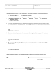Form OSHAB-317 Subpoena Duces Tecum - California, Page 3