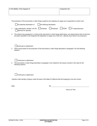 Form OSHAB-316 Subpoena Re Deposition - California, Page 3