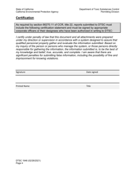 DTSC Form 1646 Monitoring Report Summary Form - California, Page 4