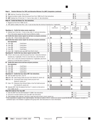 Form 100W Schedule P &quot;Alternative Minimum Tax and Credit Limitations - Water's-Edge Filers&quot; - California, Page 2