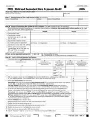 Document preview: Form FTB3506 Child and Dependent Care Expenses Credit - California