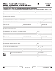 Document preview: Form FTB3533-B Change of Address for Businesses, Exempt Organizations, Estates and Trusts - California