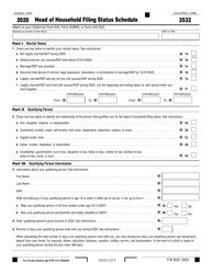 Document preview: Form FTB3532 Head of Household Filing Status Schedule - California
