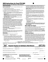 Document preview: Form FTB3582 Payment Voucher for Individual E-Filed Returns - California