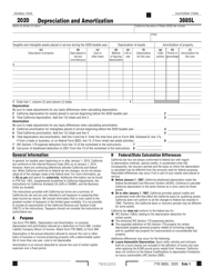 Form FTB3885L Depreciation and Amortization - California