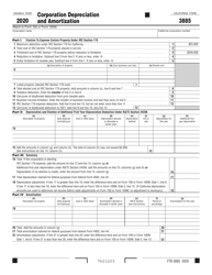 Document preview: Form FTB3885 Corporation Depreciation and Amortization - California, 2020