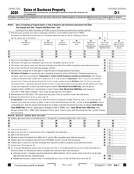 Schedule D-1 Sales of Business Property - California