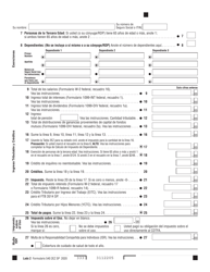 Formulario 540 2EZ SP Declaracion De Impuestos Sobre El Ingreso Para Residente De California - California (Spanish), Page 2