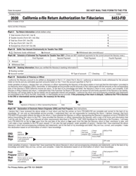 Document preview: Form FTB8453-FID California E-File Return Authorization for Fiduciaries - California