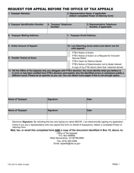 Form FTB1037 Request for Appeal Before the Office of Tax Appeals - California