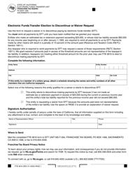 Form FTB3816 &quot;Electronic Funds Transfer Election to Discontinue or Waiver Request&quot; - California