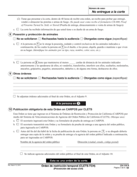 Formulario CH-110 Orden De Restriccion Temporal - California (Spanish), Page 3