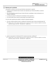 Formulario CH-160 Solicitud Para Mantener Confidencial La Informacion De Un Menor De Edad - California (Spanish), Page 4