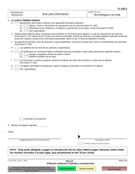 Formulario FL-250 Fallo (Filiacion Uniforme - Custodia Y Manutencion) - California (Spanish), Page 2