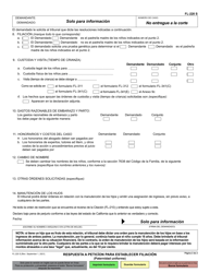Formulario FL-220 &quot;Respuesta a Peticion De Establecer Filiacion&quot; - California (Spanish), Page 2