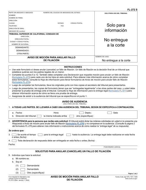 Formulario FL-272  Printable Pdf