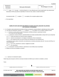 Formulario FL-273 Declaracion Que Respalda Mocion Para Anular Un Fallo De Filiacion - California (Spanish), Page 2