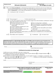 Formulario FW-008 Orden Sobre La Exencion De Cuotas De La Corte Despues De La Audiencia (Corte Superior) - California (Spanish), Page 3