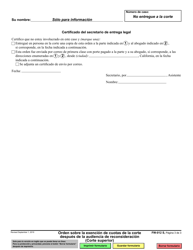 Formulario FW-012 Orden Sobre La Exencion De Cuotas De La Corte Despues De La Audiencia De Reconsideracion (Corte Superior) - California (Spanish), Page 3