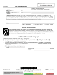 Formulario FW-003 Orden Sobre La Exencion De Cuotas De La Corte (Corte Superior) - California (Spanish), Page 3