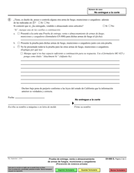 Formulario GV-800 Prueba De Entrega, Venta O Almacenamiento De Armas De Fuego, Municiones Y Cargadores - California (Spanish), Page 3