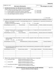 Formulario ICWA-030 Aviso De Proceso De Custodia Para Un Nino Indigena - California (Spanish), Page 7