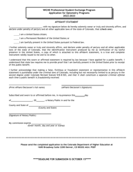 Application for Optometry Programs - Wiche Professional Student Exchange Program - Colorado, Page 3