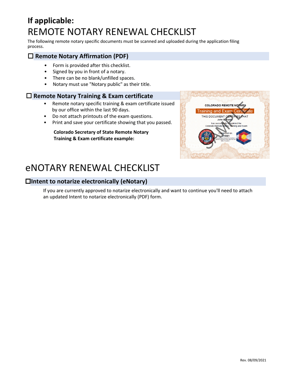 Affirmation for Appointment and Commission as a Notary Public - Colorado, Page 2