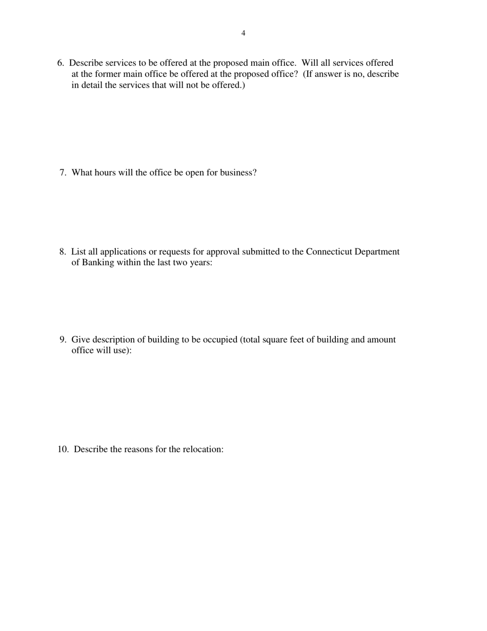 Main Office Relocation Application - Connecticut, Page 4